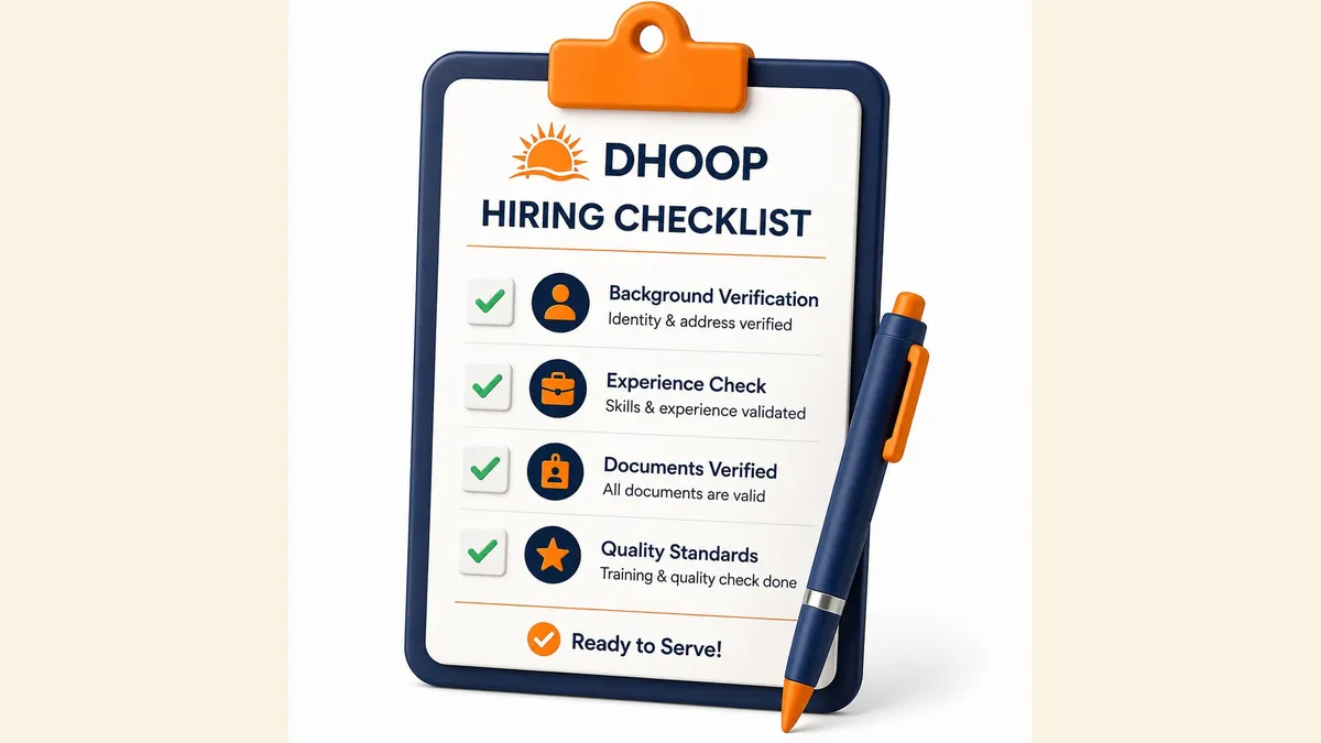 checklist graphic for hiring a verified home service professional in Rudrapur